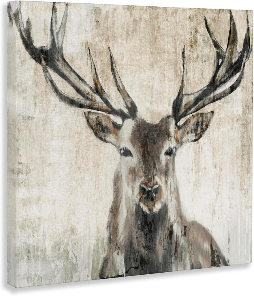 Rustic Deer Elk Wildlife, Canvas Wall Art, Ready to hang, Cabin and lodge decor