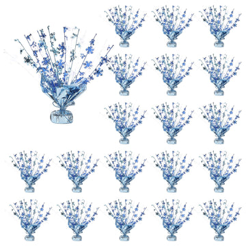 20 Pack Winter Theme Foil Spray Centerpiece Star Table Decoration Metallic Burst Snowflake Table Centerpieces for