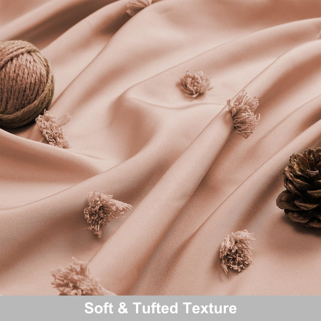 Pink Farmhouse Tufted Floral with Tassel, 72" x 78"