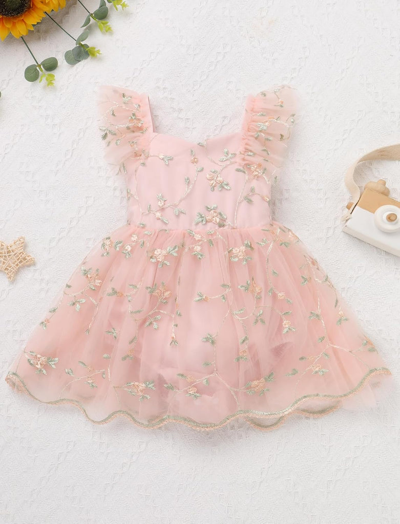 Baby Flower Girl Dress, Lace Romper for Birthday Baptism Dresses