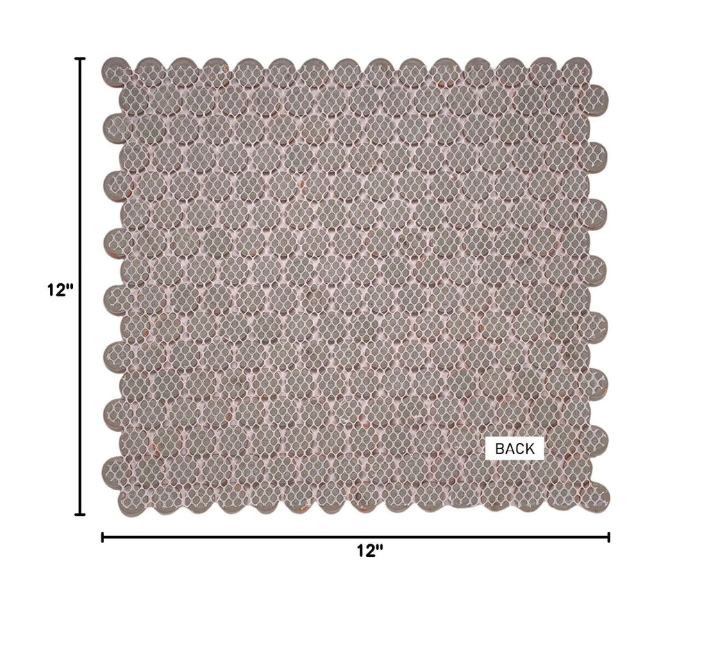 PNR-RED Penny Round Vintage Red Porcelain Mosaic Tile - 10-Sheet Pack for Floor, Wall, Backsplash, Shower, Kitchen