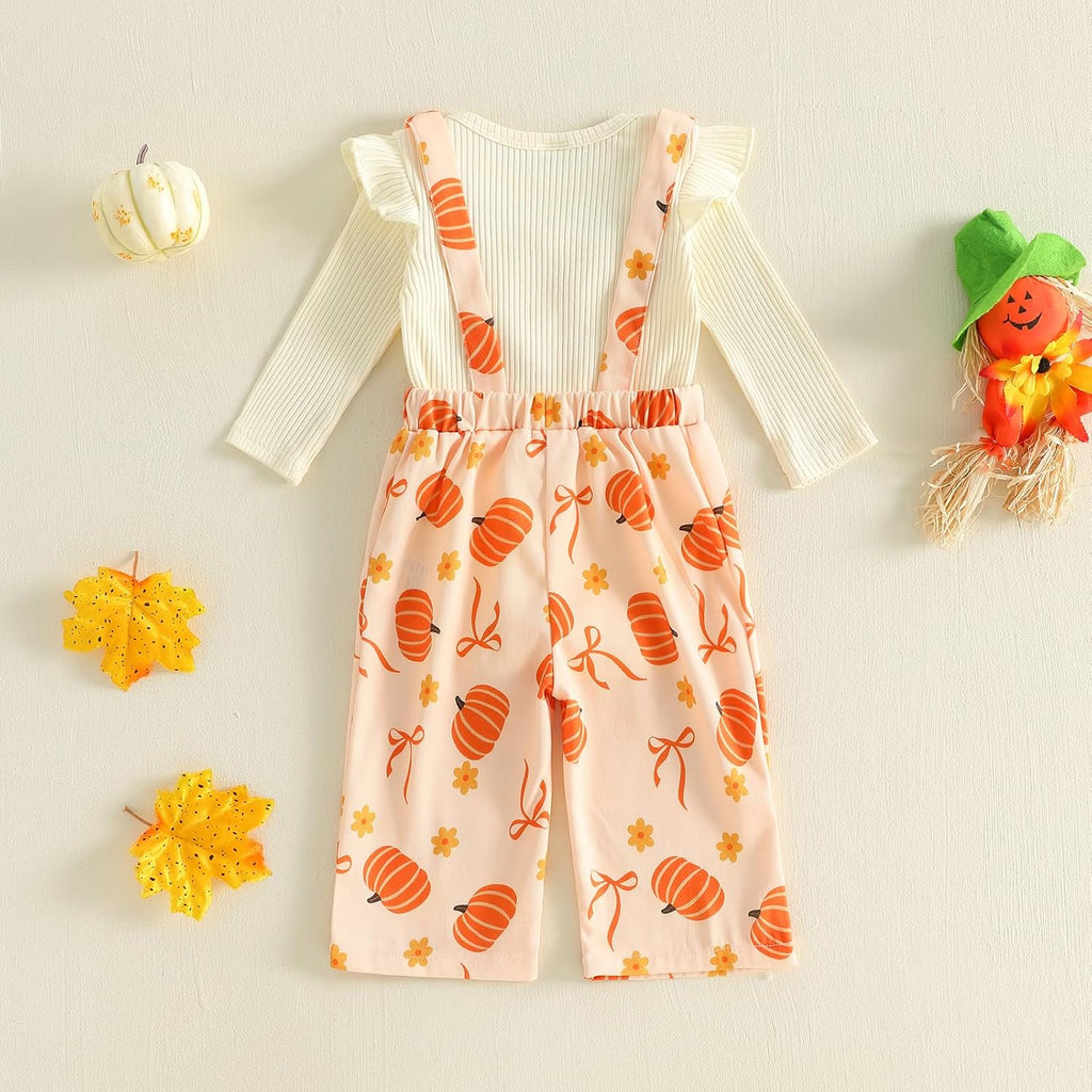 Newborn Baby Girl Fall Outfits Infant Rompers Overalls Pants Set