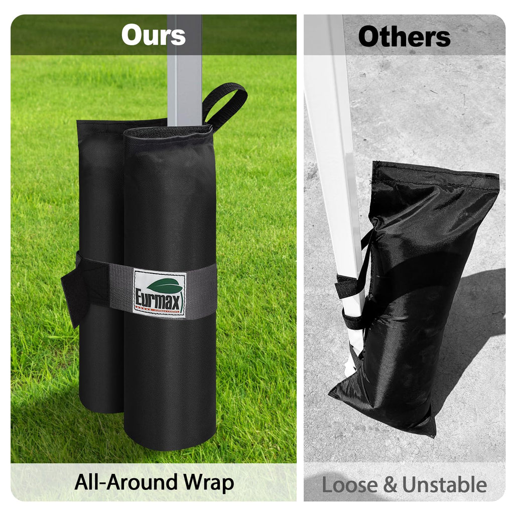 USA 4-Pack Capacity Universal Canopy Weight Bags, Heavy Duty Windproof Sandbags with All-Around Wrap
