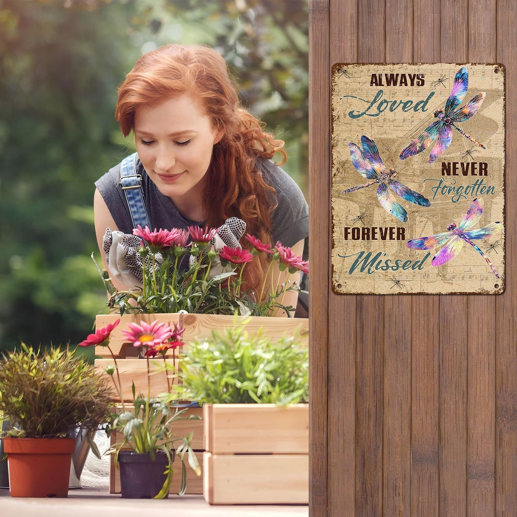 Dragonfly Decor Always Loved Never Forgotten Forever Missed Dragonfly Poster Farm Outdoor Bathroom Restaurant Cafes