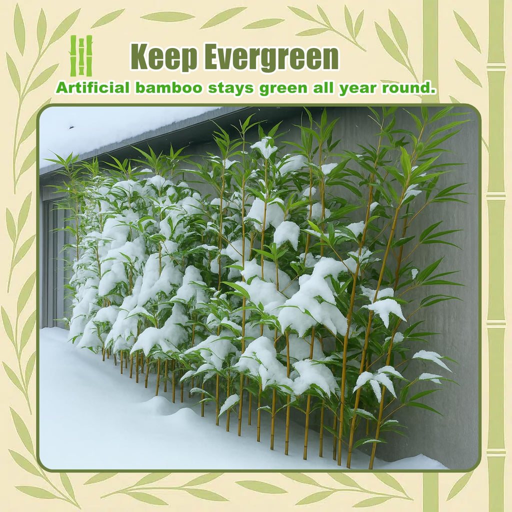 4/5/6/7 ft Faux Bamboo Plant Outdoor 10 Pack, Fake Bamboo with Encrypted Leaves Garden Yard Decor, Privacy Artificial