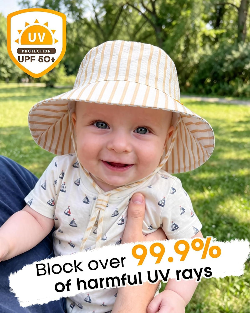 Baby Sun Hat Toddler Boys Girls Bucket Hats Kids UPF 50+ Sun Protection Summer Beach Hats