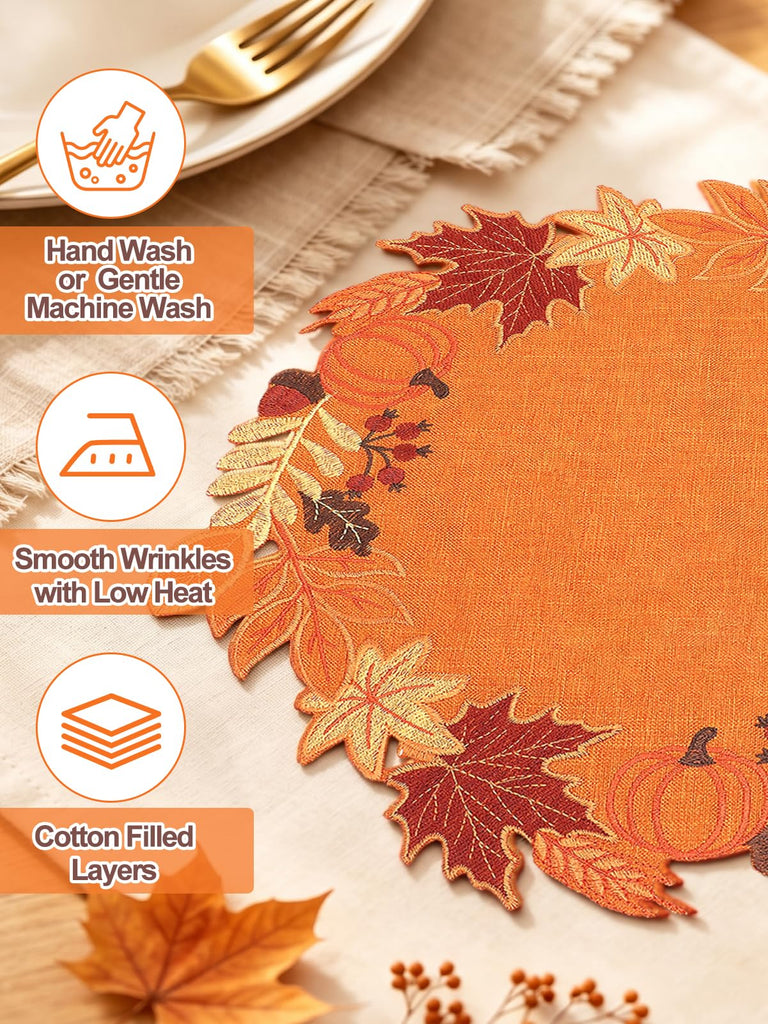 Fall Placemats Set of 6 for Thanksgiving Table Decor