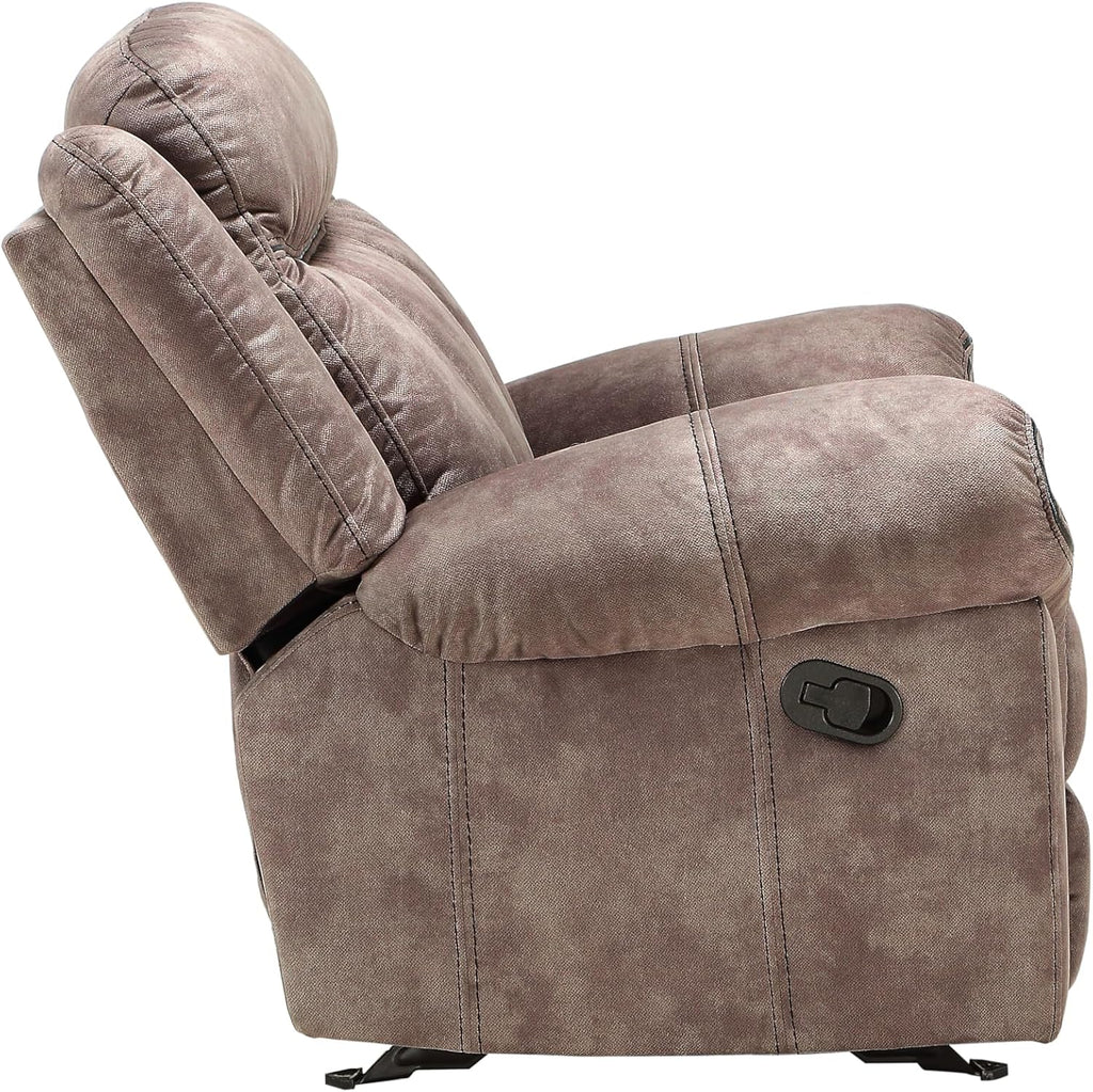 Zubaida Reclining Loveseat with USB Dock and Console in Chocolate Velvet