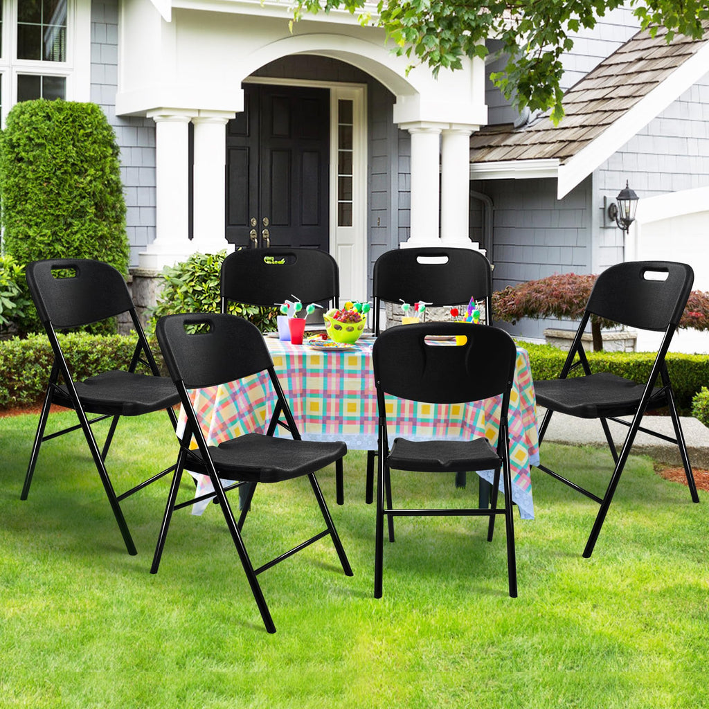 6 Pack Folding Chair, 600 lb Weight Capacity, Indoor/Outdoor Heavy Duty Foldable Chairs for Restaurants, Kitchens