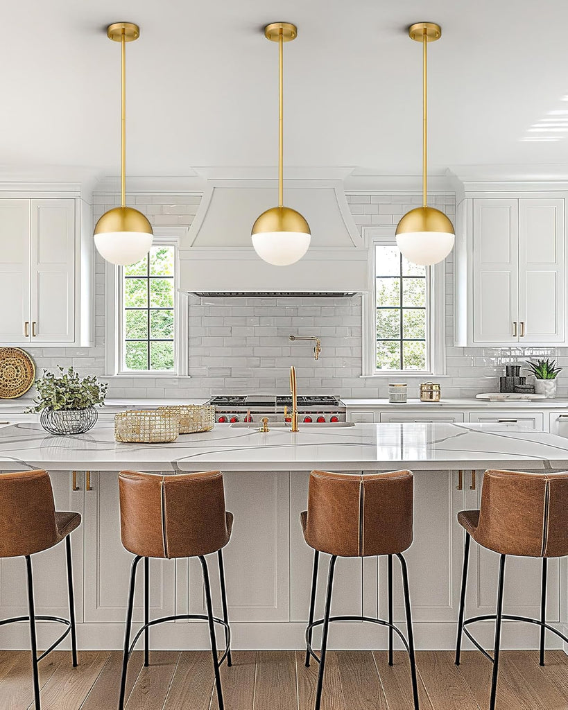 Modern Pendant Lighting Gold Globe Pendant Light Fixture, Mid Century Chandelier One Light Hanging Fixture for