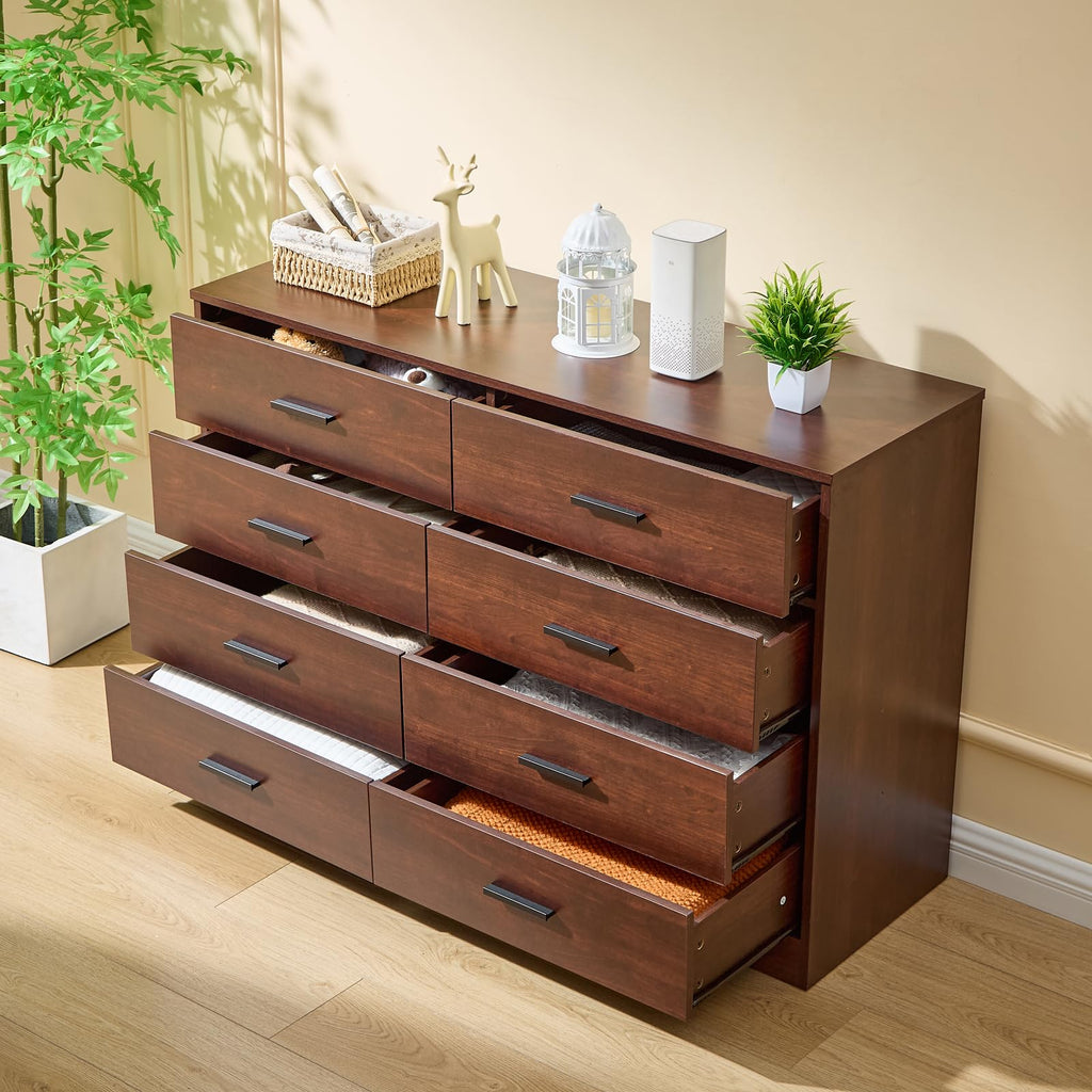 Cherry Wood Dresser, 8 Drawer