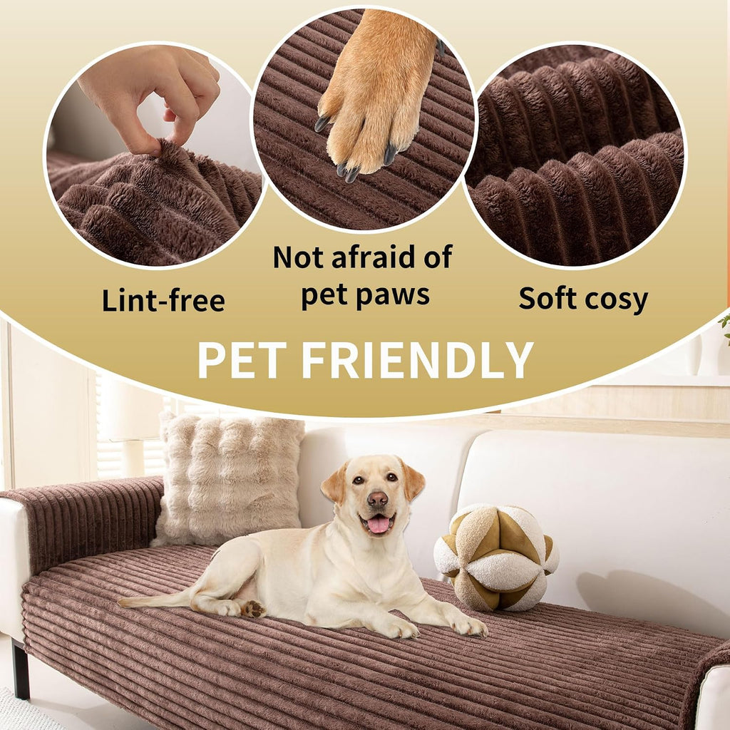 Waterproof Couch Cover for Dogs Washable, Faux Fur Pet Couch Covers for Sofa, Soft Dog Bed Cover Non-Slip Couch Covers