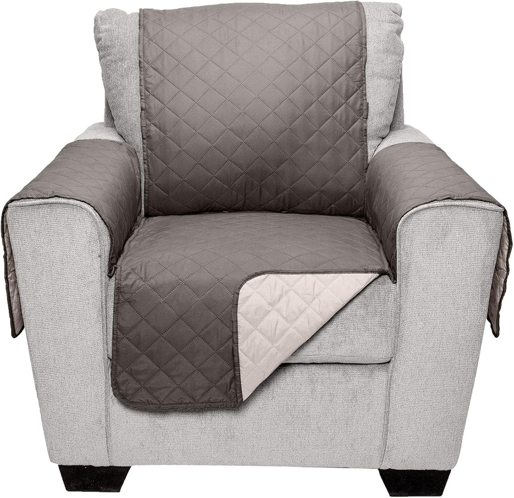 Water-Resistant & Reversible Chair Cover Protector for Dogs, Cats, & Children - Two-Tone Pinsonic Quilted Living Room