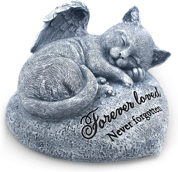 Valley Sleeping Cat Garden Statue - Pet Memorial Stone - Grave Marker - Beautifully Packaged Memorial Gift