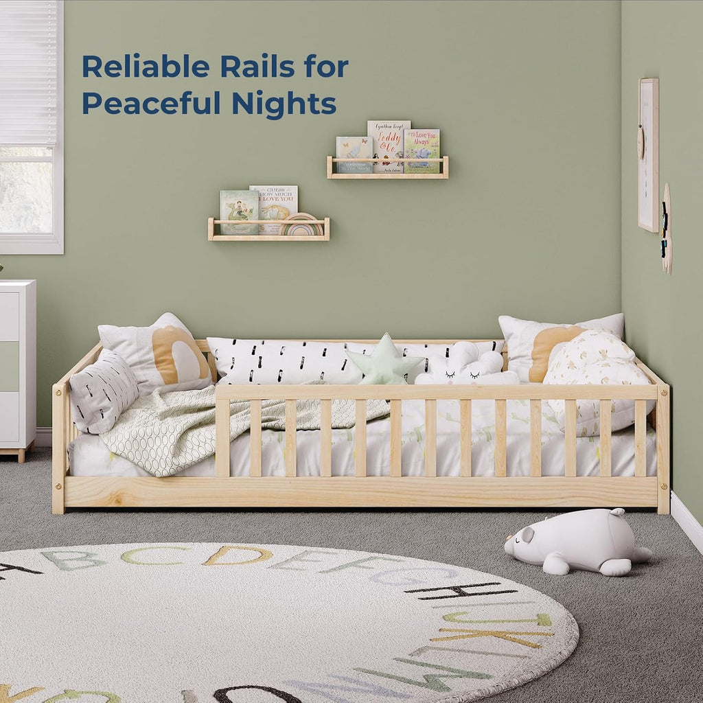 Montessori Floor Bed with Rails
