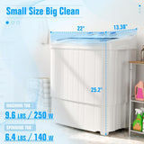 Portable Washing Machine,18 lbs Capacity,Washer and Dryer Combo Machine for Homes & Apartments,Twin Tub Laundry Washer