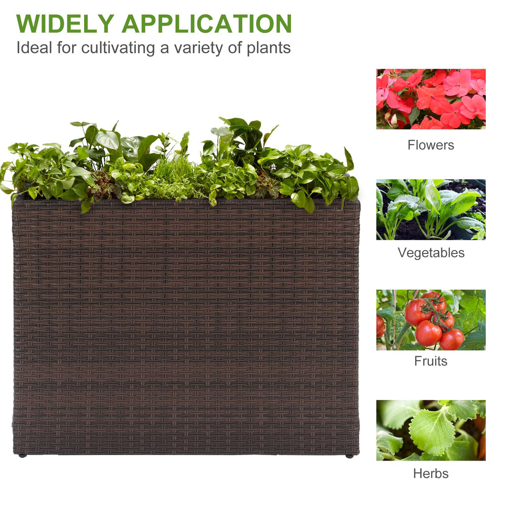 Tall Planters for Outdoor Wicker Large Rectangular Block Box