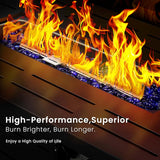 43-Inch Propane Fire Pit Table, 50,000 BTU Outdoor Gas Firepit with Waterproof Cover, Glass Stones, Removable Lid, Cup Holders, 2-in-1 Fire Table for - Image 5