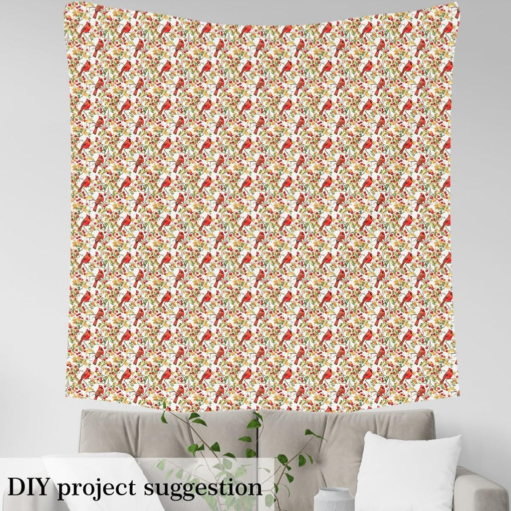 Red Cardinal Fabric By The Yard 2 Yards
