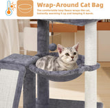 YOUPET Cat Tree with Cat Scratching Post for Indoor Cats, Cat Tower with Scratching Board and Playful Toy Balls