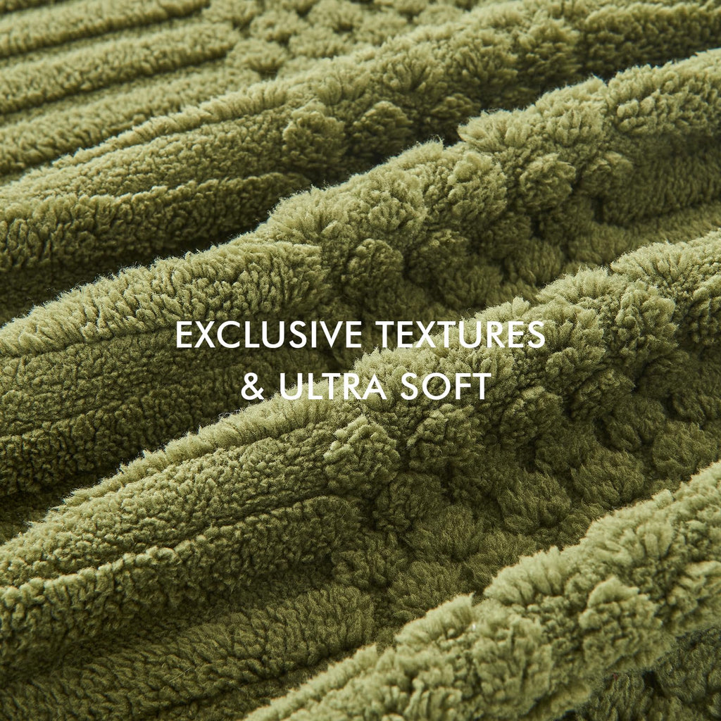 Olive Green Boho Throw Blanket for Couch, Soft Fleece Plush Lightweight Blanket 60x80, Fuzzy Moss Green Blanket Bed