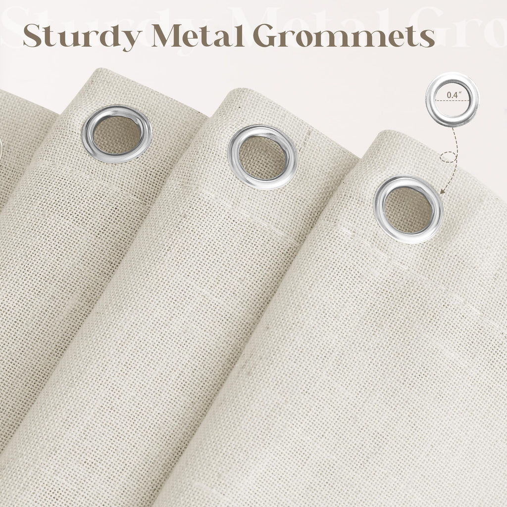 Oatmeal Linen Shower Curtain Water Repellent 36x72 Inch