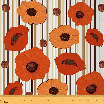Orange Yellow Flower Fabric By The Yard Soft 10 Yards