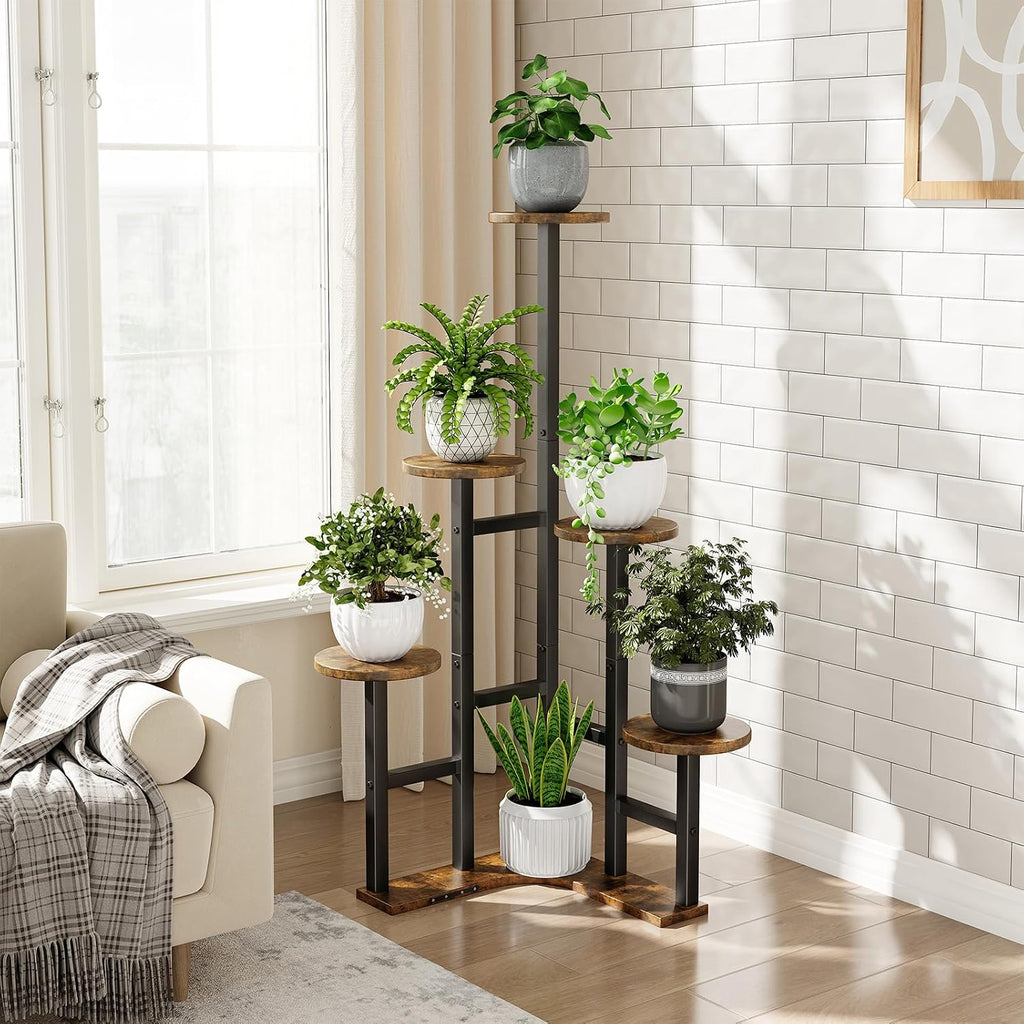 Corner Plant Stand Indoor, 6 Tiered Corner Plant Shelf Flower Stand for Multiple Plants, Plant Shelves Organizer Rack