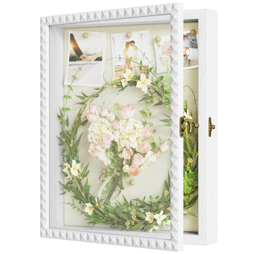 Shadow Box Frame 11x14 Deep Diamond Shape Display Cases Wood White