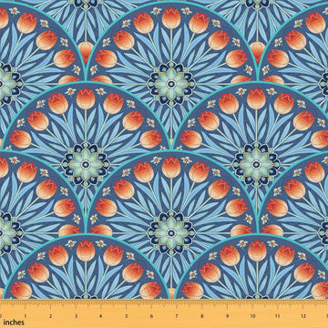 Abstract Flower Waterproof Fabric by The Yard Exotic Tribal Rustic Plant Boho Style Home DIY Fabric by The Yard Retro