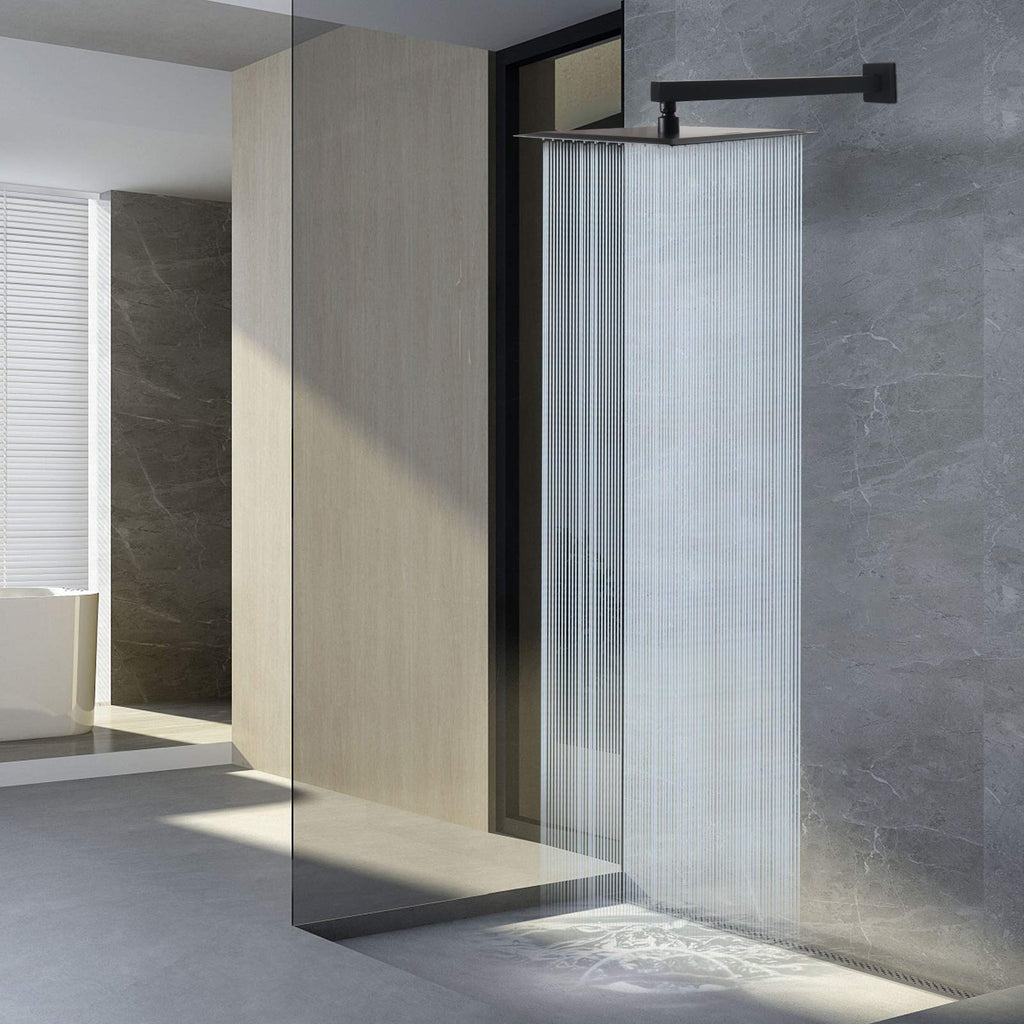 16 Inch Shower Arm, Rain Shower Head Extension Extender, With Flange and Teflon Tape, Made of Thicken Stainless Steel