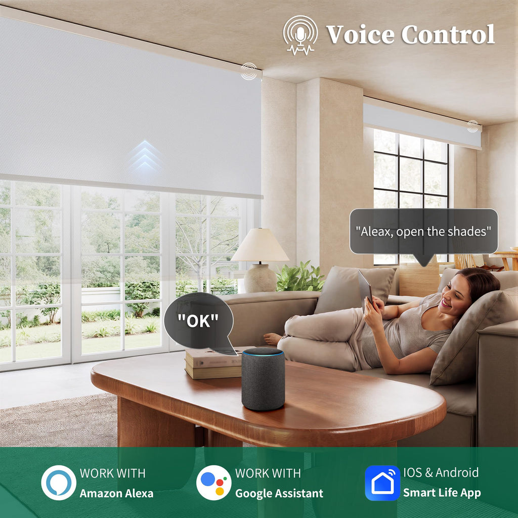 Motorized Blinds with Remote, Automatic Blinds for Indoor Windows