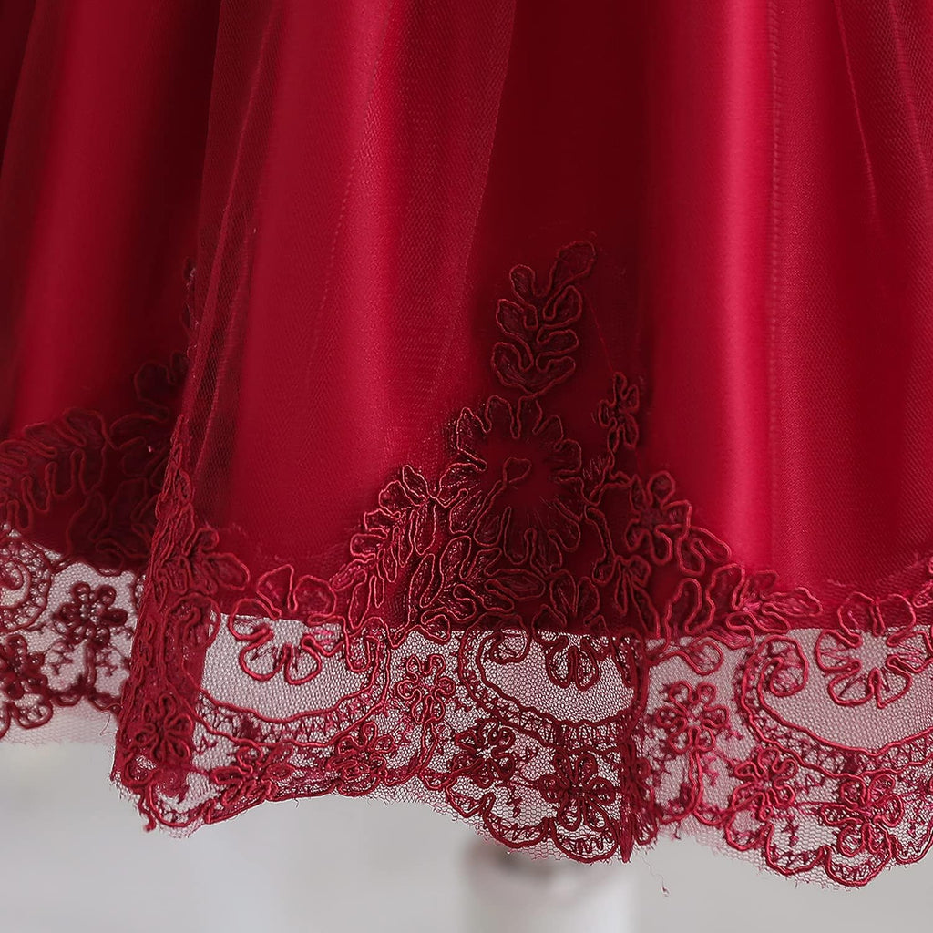 Girls' Tulle Flower Princess Wedding Dress for Toddler and Baby Girl
