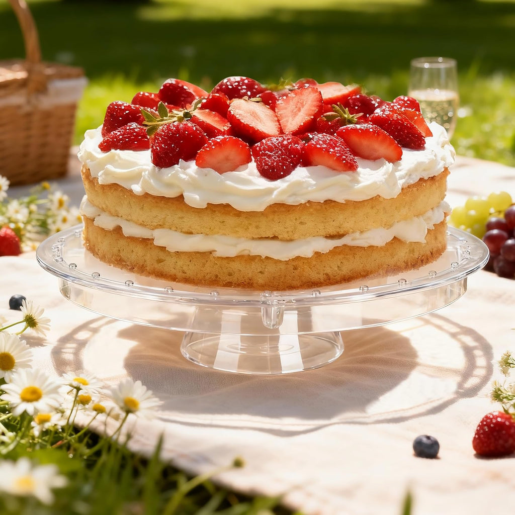 12inch Cake Stand with Acrylic Lid, 6-in-1 Multifuntional Serving Platter with Dome Cover, Cake Display Stand