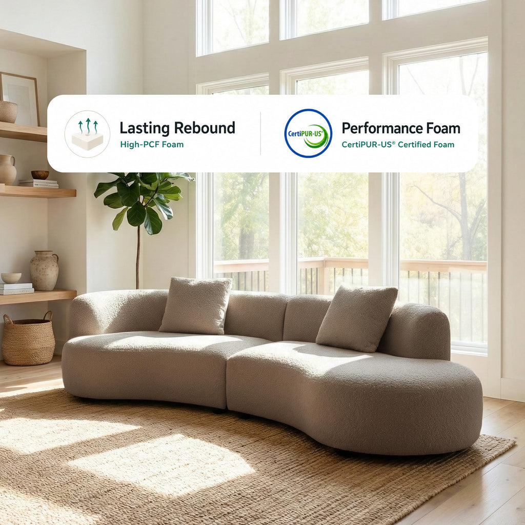 Formia Boucle Curved Sectional Couch