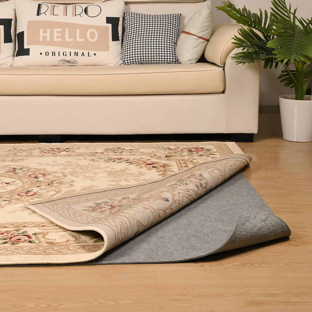 Non Slip Rug Pad 2x4 Feet Carpet Padding, Under Rug Padding Cushioned for Hardwood Floors, Thick Felt Cushion Carpet