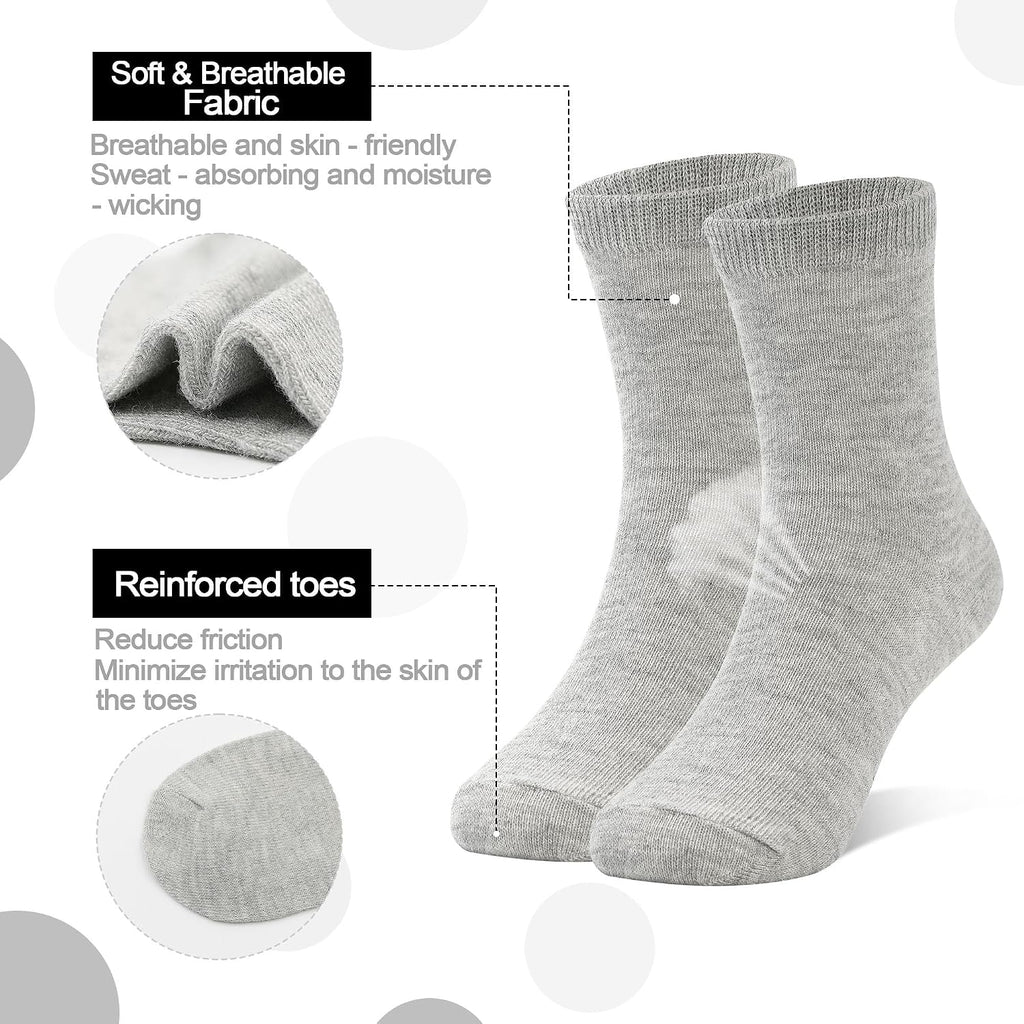 15 Pairs Kids Socks Toddler Crew School Athletic Socks