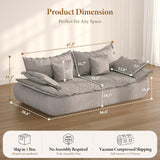 86.6" Cloud Couch for Living Room, Modern 3 Seater Sailboat Sofa with Deep Seat