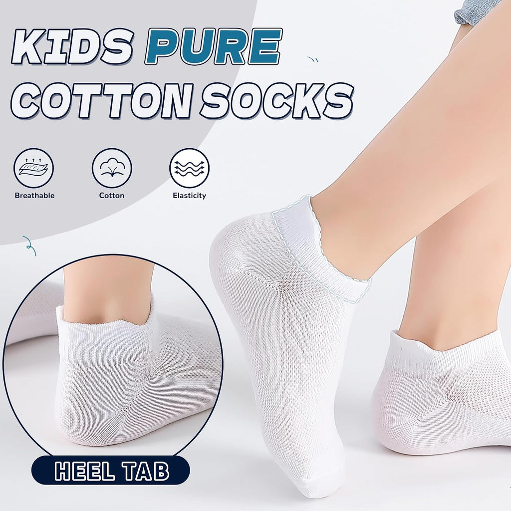 Kids Ankle Socks Low Cut Breathable Mesh Thin Cotton Socks For Little Boys Girls 9 Pairs