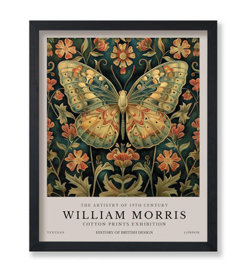Art William Morris Poster - Butterfly Print - Flower Art - Botanical Poster - Farmhouse Creation - Aesthetic Bedroom