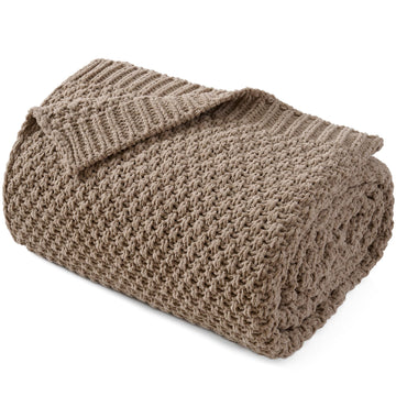 Chunky Chenille Knit Throw Blanket for Couch 50"x60"