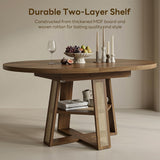 43"-59" Extendable Round Dining Table for 4-8, Transformer Oval Dining Room Table with Removable Leaves Space Saving