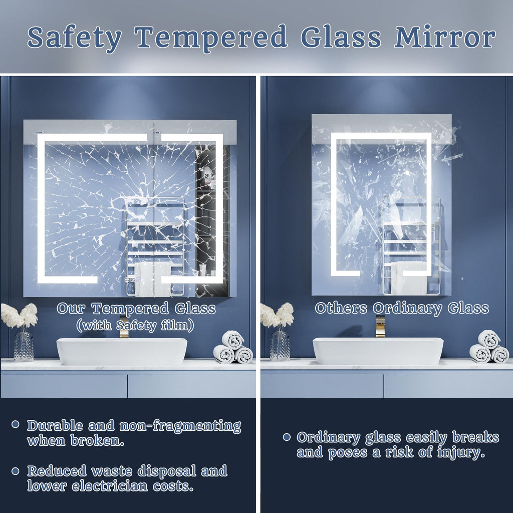 30x36 in LED Lighted Medicine Cabinet with Mirror
