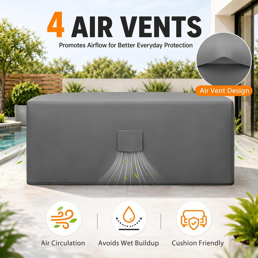 Patio Furniture Covers Waterproof Outdoor Couch Cover with Zipper | Fully Enclosed, Zipper Bottom, 79"L x 37"W x