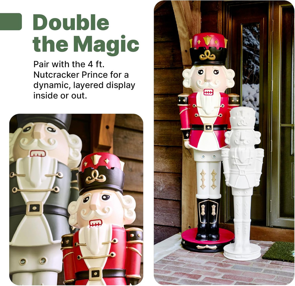 Nutcracker Prince Paintable DIY Holiday Statue, 6-Foot Tall, White