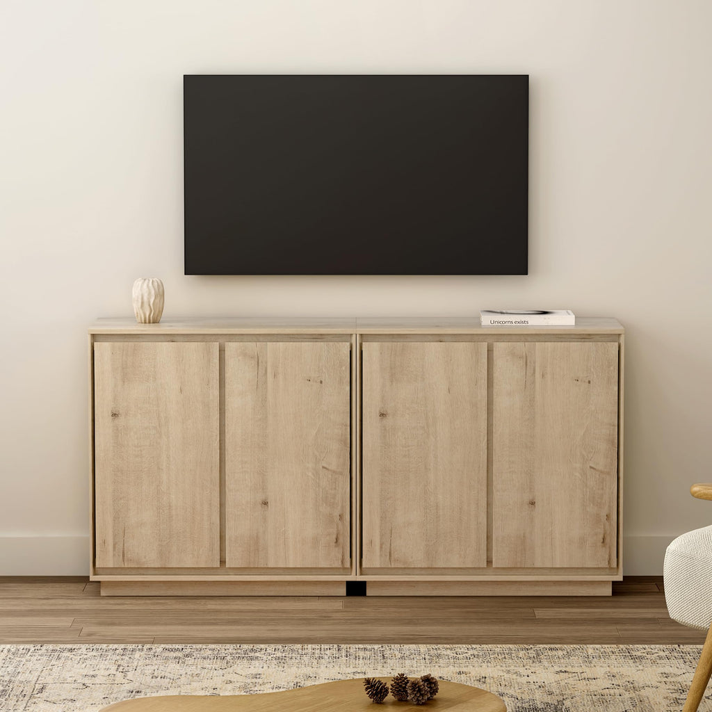 Buffet Storage Cabinet, Accent Sideboard Cabinet with Adjustable Shelves and Handless Design, Credenza Console Table