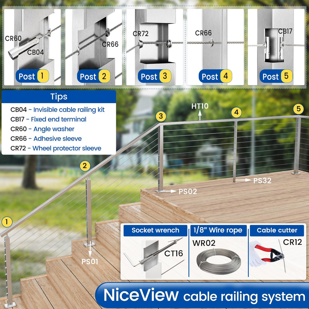 [Patent] 20Pack Cable Railing Hardware Swageless Anchor Terminal CB17
