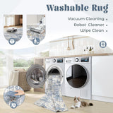 8x10 Area Rugs for Living Room, Washable Modern Abstract Large Area Rug Neutral Soft Non Slip Kids Rug Stain Resistant
