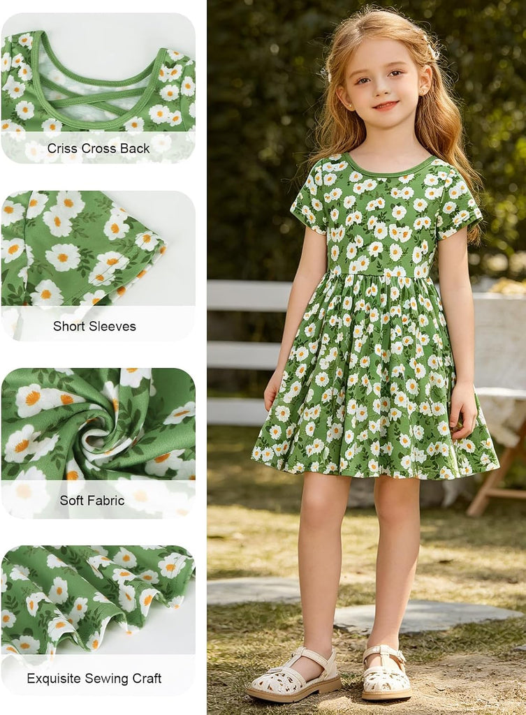 Short Sleeve Summer Skater Twirl T-Shirt Dresses