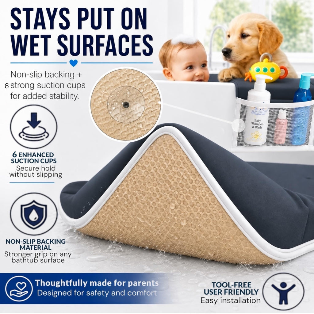 Comfortable Baby Bath Kneeler and Elbow Rest Pad Set, Non-Slip Bathtub Kneeling Pad for Bathing Baby, Bath Tub